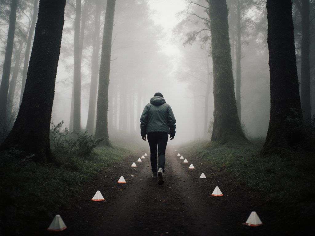 Person confidently walking through misty forest representing breaking free from toxic relationships