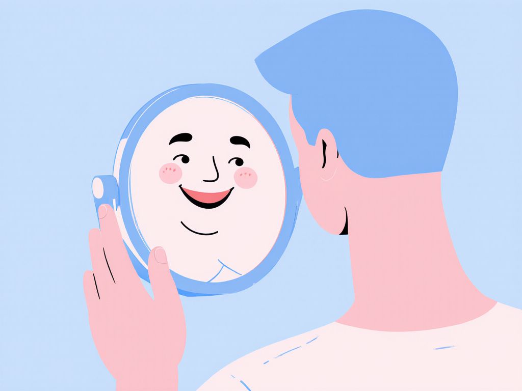 Person smiling at their reflection representing breaking free from toxic relationships and finding self-worth